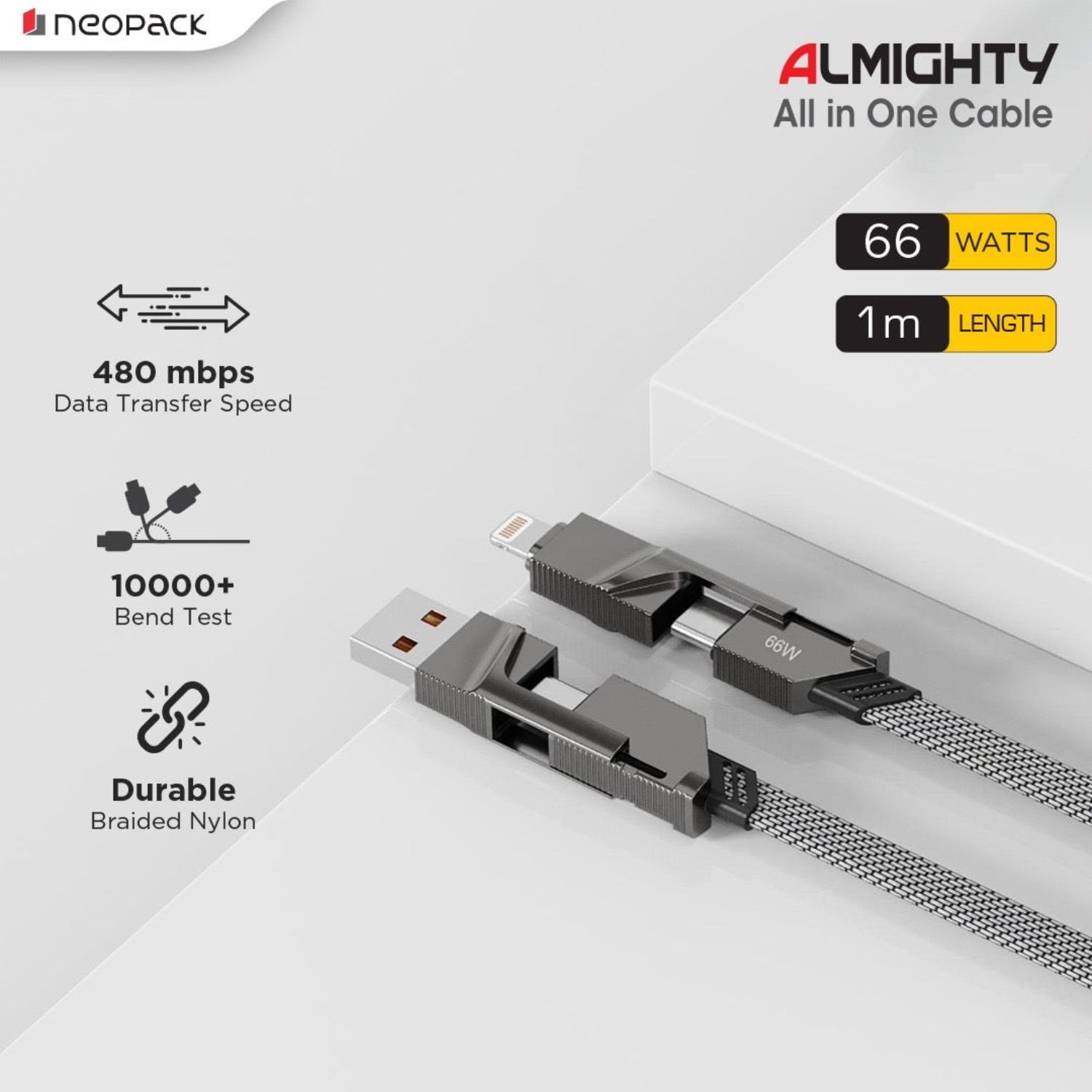 Neopack-Almighty-4IN1-Nylon-Braided-Cable-66W-for-Smartphones-Laptops-More-1M-Online-Buy-India - Hey Jimmy